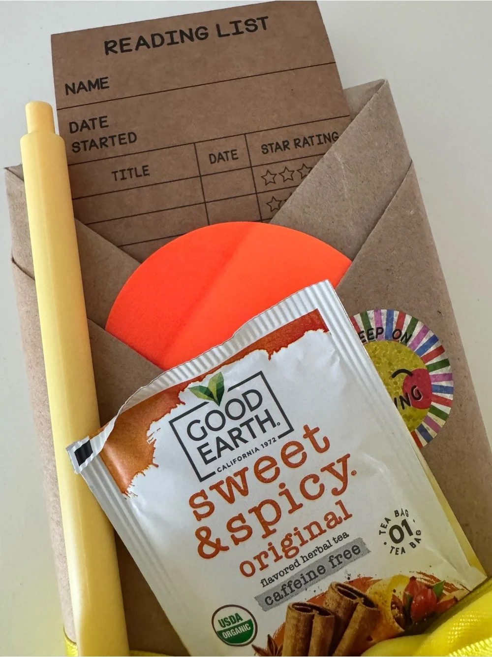 Blind Date with a Book Gift Wrapped with Yellow & Orange Accent
